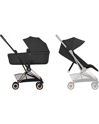 Cybex 2-in-1 Coya Stroller with Carrycot - Sepia Black - Rosegold Frame - From Birth to 4 Years Lights Strollers