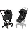 Cybex 2-in-1 Coya Stroller with Carrycot - Sepia Black - Rosegold Frame - From Birth to 4 Years Lights Strollers