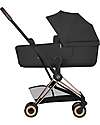 Cybex 2-in-1 Coya Stroller with Carrycot - Sepia Black - Rosegold Frame - From Birth to 4 Years Lights Strollers