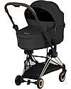 Cybex 2-in-1 Coya Stroller with Carrycot - Sepia Black - Rosegold Frame - From Birth to 4 Years Lights Strollers