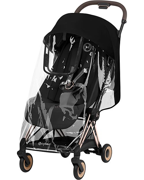 Cybex 2-in-1 Coya Stroller with Carrycot - Sepia Black - Rosegold Frame - From Birth to 4 Years Lights Strollers