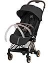 Cybex 2-in-1 Coya Stroller with Carrycot - Sepia Black - Rosegold Frame - From Birth to 4 Years Lights Strollers