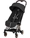Cybex 2-in-1 Coya Stroller with Carrycot - Sepia Black - Rosegold Frame - From Birth to 4 Years Lights Strollers