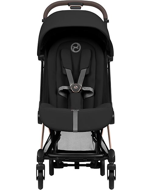 Cybex 2-in-1 Coya Stroller with Carrycot - Sepia Black - Rosegold Frame - From Birth to 4 Years Lights Strollers