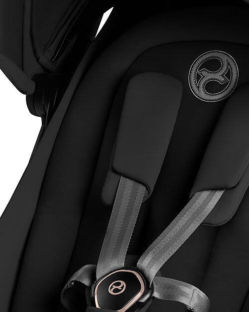 Cybex 2-in-1 Coya Stroller with Carrycot - Sepia Black - Rosegold Frame - From Birth to 4 Years Lights Strollers