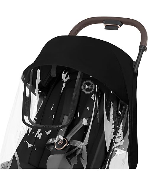 Cybex 2-in-1 Coya Stroller with Carrycot - Sepia Black - Rosegold Frame - From Birth to 4 Years Lights Strollers