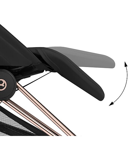 Cybex 2-in-1 Coya Stroller with Carrycot - Sepia Black - Rosegold Frame - From Birth to 4 Years Lights Strollers