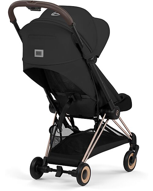 Cybex 2-in-1 Coya Stroller with Carrycot - Sepia Black - Rosegold Frame - From Birth to 4 Years Lights Strollers