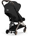 Cybex 2-in-1 Coya Stroller with Carrycot - Sepia Black - Rosegold Frame - From Birth to 4 Years Lights Strollers