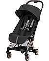 Cybex 2-in-1 Coya Stroller with Carrycot - Sepia Black - Rosegold Frame - From Birth to 4 Years Lights Strollers