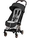 Cybex 2-in-1 Coya Stroller with Carrycot - Sepia Black - Rosegold Frame - From Birth to 4 Years Lights Strollers