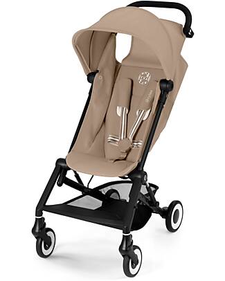 Cybex Agis Stroller - Almond Beige - Black Frame - from 6 months to 4 years - Compatible with Hand Luggage Lights Strollers