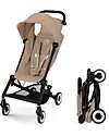 Cybex Agis Stroller - Almond Beige - Black Frame - from 6 months to 4 years - Compatible with Hand Luggage Lights Strollers
