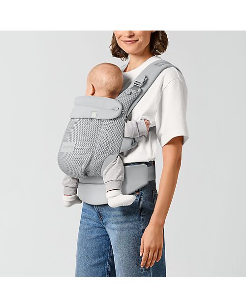 Cybex Amya Baby Carrier - Fog Grey - from Birth to 15 Kg - Adapts to Your Baby's Body Baby Carriers