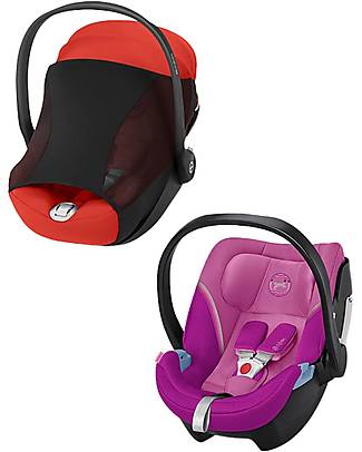 Cybex Aton 5 Infant Car Seat - Magnolia Pink + Sun Shade Car Seats Group 0+/1