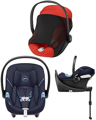 Cybex Aton M i-Size Car Seat - Navy Blue + Sun shade Car Seats Group 0+/1