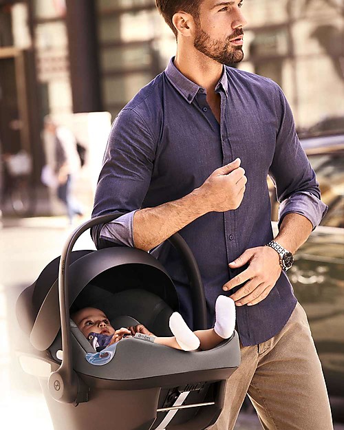 Cybex Aton M i-Size Car Seat - Soho Grey - Safe from Birth Car Seats Group 0+/1