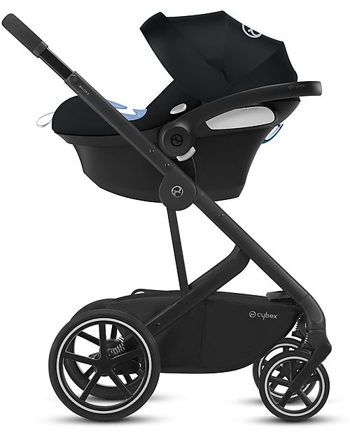 Cybex Bailos S Basic 3 in 1 - Deep Black - Balios S Lux Stroller + Cot S + Aton B2 i-Size + CS Adapater Trio and Duo Strollers