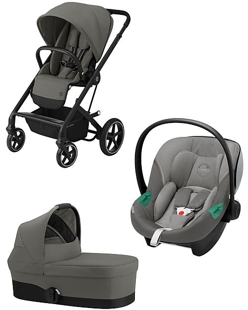 Cybex Bailos S Basic 3 in 1 Soho Grey Balios S Lux Stroller Cot S Aton B2 i Size CS Adapater unisex bambini