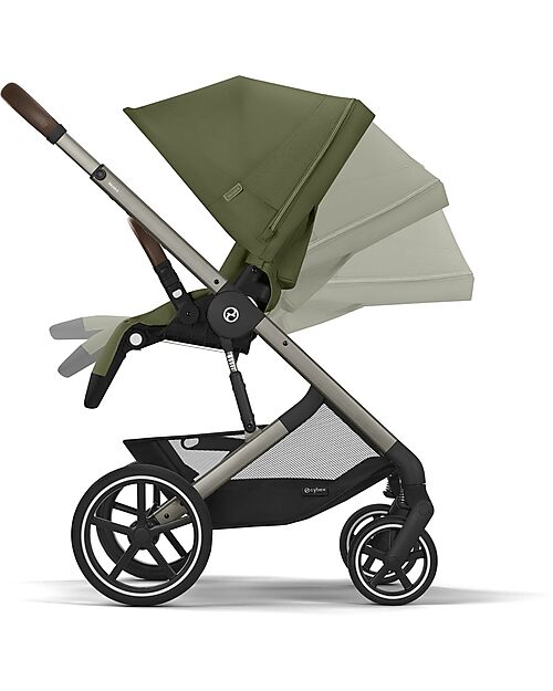 Cybex Balios S Lux Stroller - Moss Green/Khaki - Taupe Frame - from Birth up to 4 Years Pushchairs