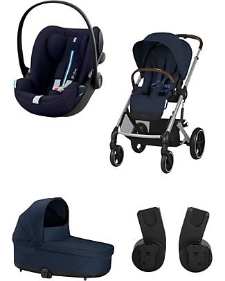 Cybex Balios S Lux Stroller - Navy Blue - Cot S Lux + Adapter - Car Seat Cloud G i-Size Plus  Trio and Duo Strollers