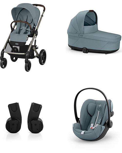 Cybex Balios S Lux Stroller - Stormy Blue - Cot S Lux + Adapter - Car Seat Cloud G i-Size Plus  Pushchairs