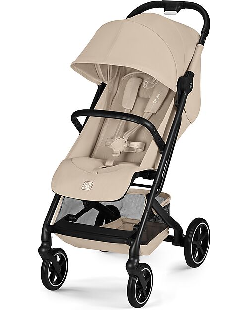 Cybex Beezy Stroller Almond Beige - Black Frame - The Most Compact Lights Strollers