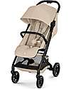 Cybex Beezy Stroller Almond Beige - Black Frame - The Most Compact Lights Strollers