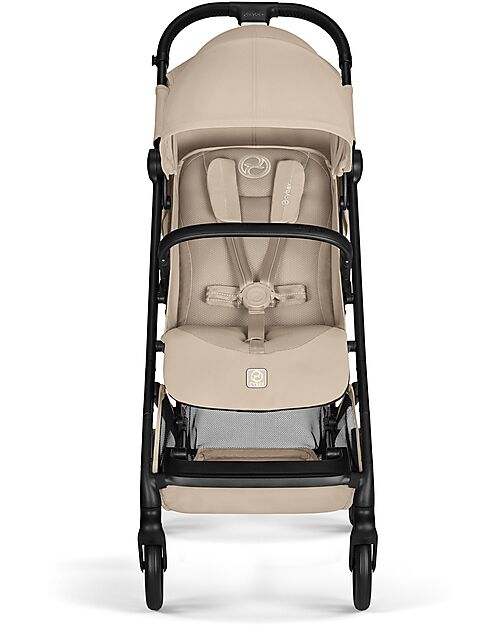 Cybex Beezy Stroller Almond Beige - Black Frame - The Most Compact Lights Strollers