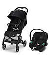 Cybex Beezy Stroller + Aton S2 i-Size Duo - Moon Black/Black Trio and Duo Strollers