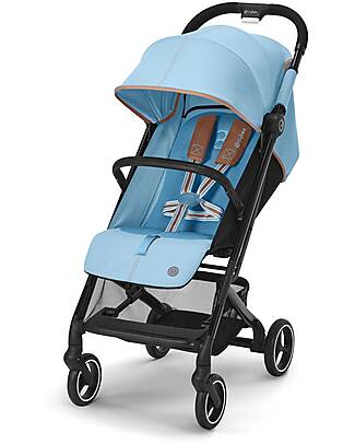 Cybex Beezy Stroller - Beach Blue/Turquoise - with One-Pull Harness Lights Strollers