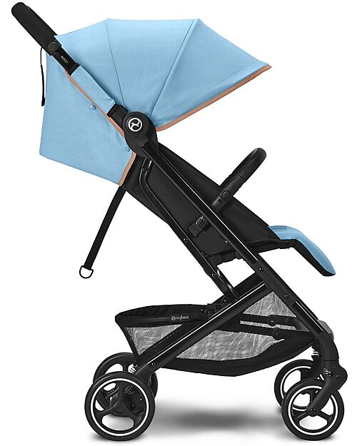 Cybex Beezy Stroller - Beach Blue/Turquoise - with One-Pull Harness Lights Strollers