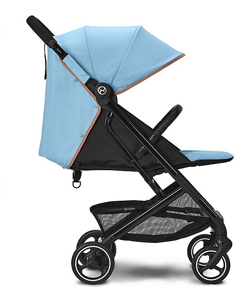 Cybex Beezy Stroller - Beach Blue/Turquoise - with One-Pull Harness Lights Strollers