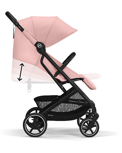 Cybex Beezy Stroller - Candy Pink - Black Frame - The Most Compact Lights Strollers