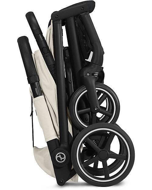 Cybex Beezy Stroller - Canvas White/Light Beige - The Most Compact Lights Strollers