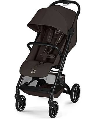 Cybex Beezy Stroller - Chocolate Brown - Black Frame - The Most Compact Lights Strollers