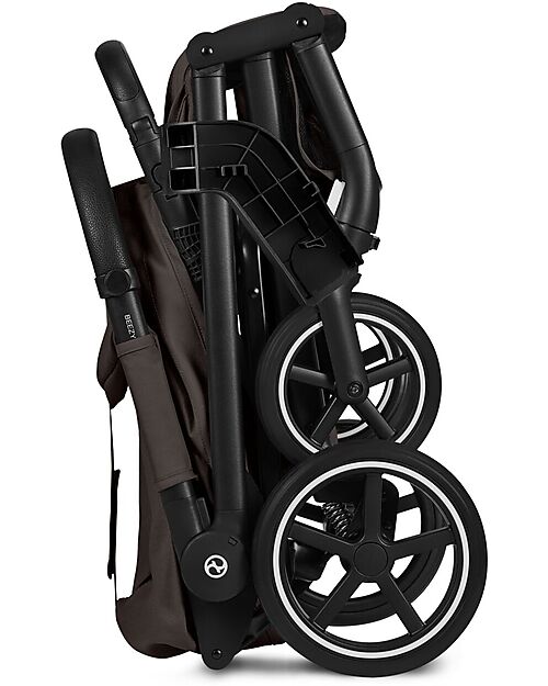 Cybex Beezy Stroller - Chocolate Brown - Black Frame - The Most Compact Lights Strollers