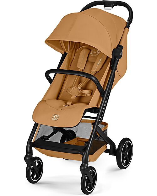 Cybex Beezy Stroller - Cinnamon Yellow - Black Frame - The Most Compact Lights Strollers