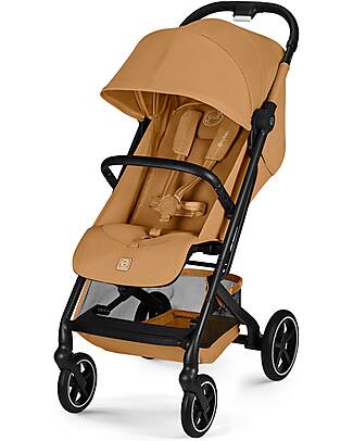 Cybex Beezy Stroller - Cinnamon Yellow - Black Frame - The Most Compact Lights Strollers