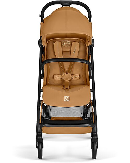 Cybex Beezy Stroller - Cinnamon Yellow - Black Frame - The Most Compact Lights Strollers