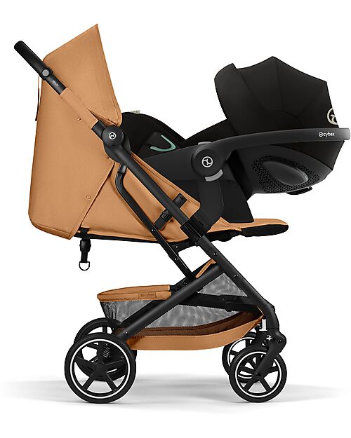 Cybex Beezy Stroller - Cinnamon Yellow - Black Frame - The Most Compact Lights Strollers
