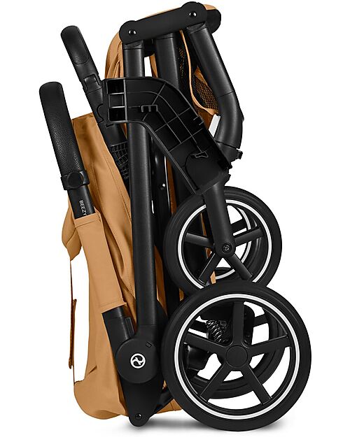 Cybex Beezy Stroller - Cinnamon Yellow - Black Frame - The Most Compact Lights Strollers