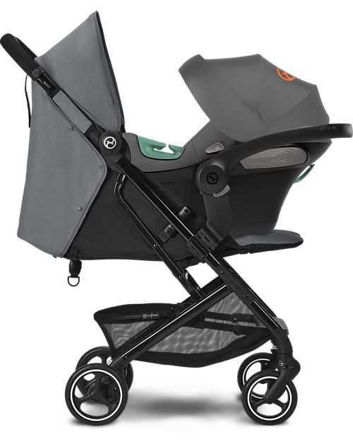 Cybex Beezy Stroller - Lava Grey/Mid Grey - Comfort on the Go from Birth! Lights Strollers