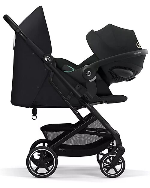 Cybex Beezy Stroller - Magic Black - Black Frame - The Most Compact Lights Strollers