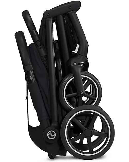 Cybex Beezy Stroller - Magic Black - Black Frame - The Most Compact Lights Strollers