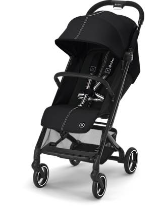 Cybex Beezy Stroller - Moon Black/Black - Comfort on the Go from Birth! Lights Strollers