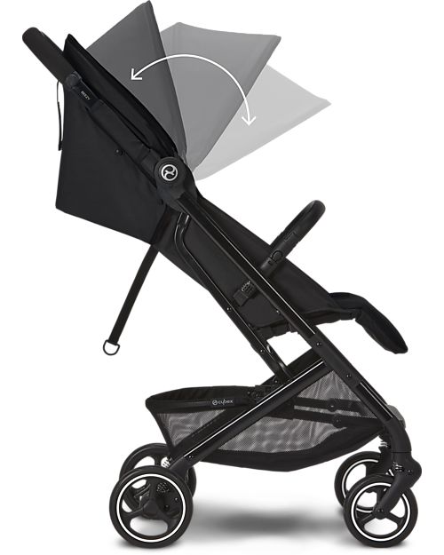 Cybex Beezy Stroller - Moon Black/Black - Comfort on the Go from Birth! Lights Strollers