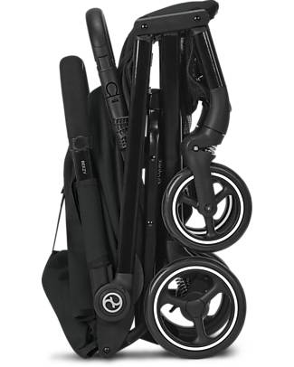 Cybex Beezy Stroller - Moon Black/Black - Comfort on the Go from Birth! Lights Strollers