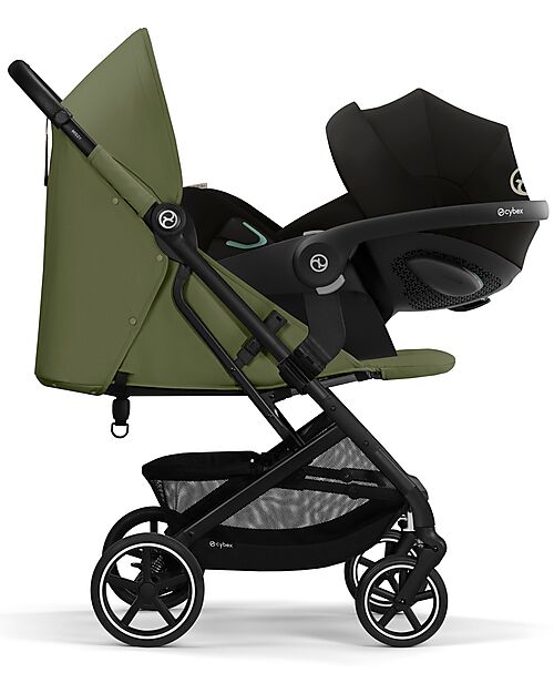Cybex Beezy Stroller - Moss Green - Black Frame - The Most Compact Lights Strollers