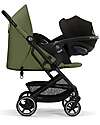 Cybex Beezy Stroller - Moss Green - Black Frame - The Most Compact Lights Strollers